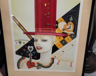 Disney girl with red top hat limited edition framed. Rare signed and numbered 