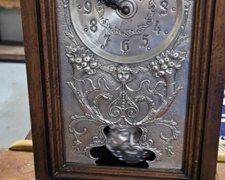 Pewter art navoue clock