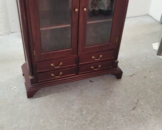 Mahogany 2 door bookcase with drawers 