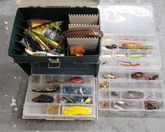Tackle box of muskey lures