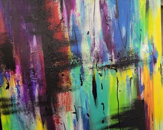 Large signed original abstract oil painting