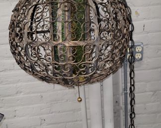 Late 1960s Spanish style hanging light fixture 