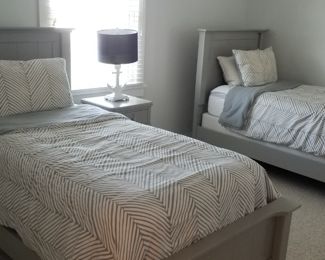 Bassett bedroom suite - two twin beds, one dresser, one nightstand