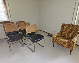 MM leather and caning, side chair