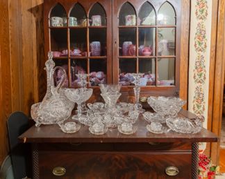Cut crystal, china cabinet, Secretary