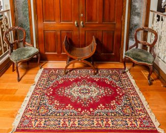 Bustle chair, Persian rug