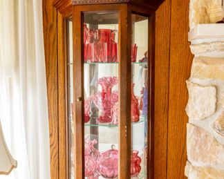 Fenton glass, display case