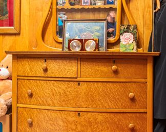 Birdseye maple dresser, chest of drawers