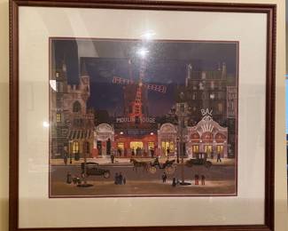 Framed Lithograph "Moulin Rouge" by Michel Delacroix 