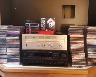 Pioneer AM-FM Tuner - TX-7500, Denon Home Theater Surround Sound Receiver - AVR-2500, Assortment of CDs