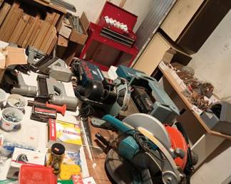 Makita Miter Saw, Assortment of Hardware