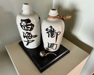 Japanese Stoneware Sake Bottles