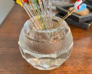 Glass Rooster Stir Sticks - Set of 9