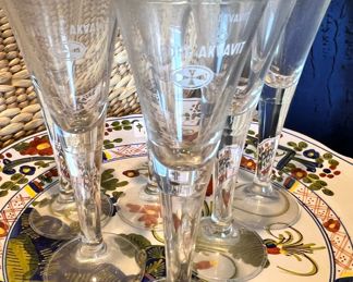 Set of 6 Aalborg Akvavit Crystal Stemware Glasses