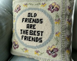 Needlepoint Pillow - Old Friends Are The Best Friends