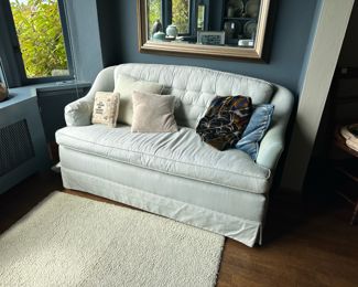 White Fabric Loveseat