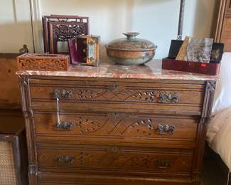 Coral Marble Top 3 Drawer Dresser