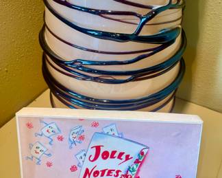 Coral & Brown Blown Glass Vase - 8" L x 8" W x 21" H