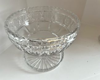 Czechoslovakian Crystal Candy Bowl with Pedestal