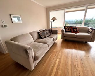 Beige Couch and Love Seat