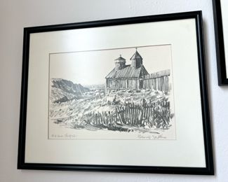 Fort Ross Chapel Drawing by George Mathis