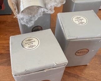 4 Boxed Oriental Pewter Napkin Rings