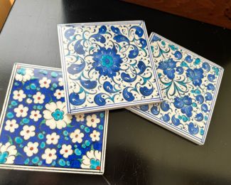 Set of 3 Iznik Tiles - Habib Hook
