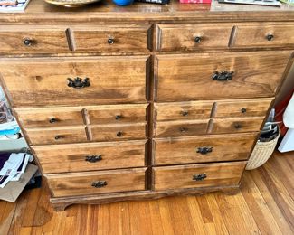 Distressed Wood - 10 Drawer Dresser 