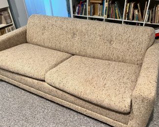 Mid Century Beige & Brown Loveseat