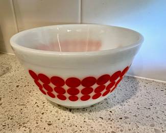 Pyrex mixing bowl - Red/Orange Polka Dot Design - #13