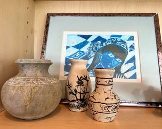 Moroccan Pottery Vases, Portrait Painting from Africa