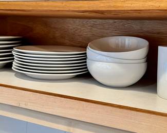 Crate & Barrel White Porcelain Dinnerware Set