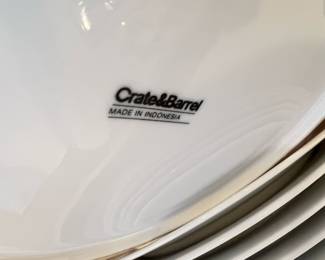 Crate & Barrel White Porcelain Dinnerware Set