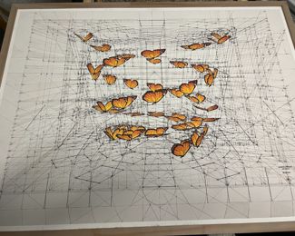 Rafael Araugo- Large Original- Monarch Mirror (40 x 60, Medium Original- The Shell, on Canvas to be framed, Limited Prints of Monarchs DH,