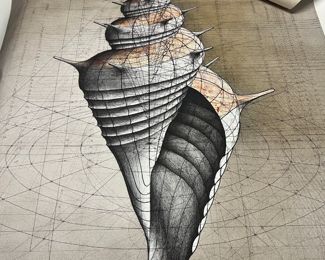 Rafael Araugo- Large Original- Monarch Mirror (40 x 60, Medium Original- The Shell, on Canvas to be framed, Limited Prints of Monarchs DH,