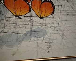 Rafael Araugo- Large Original- Monarch Mirror (40 x 60, Medium Original- The Shell, on Canvas to be framed, Limited Prints of Monarchs DH,