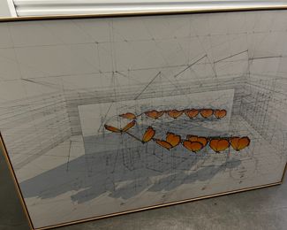 Rafael Araugo- Large Original- Monarch Mirror (40 x 60, Medium Original- The Shell, on Canvas to be framed, Limited Prints of Monarchs DH,