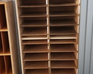 Custom Solid Wood 28 Compartment File Holder 25.5"W x 12..5"D x 60"H  Call