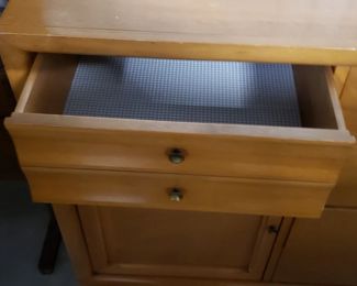 MCM Solid Wood Buffet Credenza with Original Hardware 5'W x 20"D x 31.75"H     $695