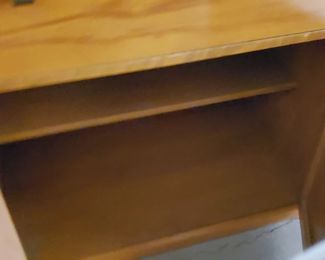 MCM Mid Century 2 pc Cabinet with Original Hardware (Missing 1 glass from top) Bottom 33"W x 20"D x 32"H Top 31"W x 33"H x 13"D $495