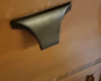 MCM Mid Century 2 pc Cabinet with Original Hardware (Missing 1 glass from top) Bottom 33"W x 20"D x 32"H Top 31"W x 33"H x 13"D $495