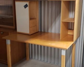 IKEA Sture Wood 2 pc Desk with Revolving Multi-Function Work Space Measures: Bottom 47.25"W x 29.5"D x 28.5"H Top 45.75"W x 15.875"D x 29"H   $175