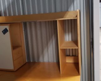 IKEA Sture Wood 2 pc Desk with Revolving Multi-Function Work Space Measures: Bottom 47.25"W x 29.5"D x 28.5"H Top 45.75"W x 15.875"D x 29"H