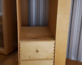 IKEA Sture Wood 2 pc Desk with Revolving Multi-Function Work Space Measures: Bottom 47.25"W x 29.5"D x 28.5"H Top 45.75"W x 15.875"D x 29"H   $175