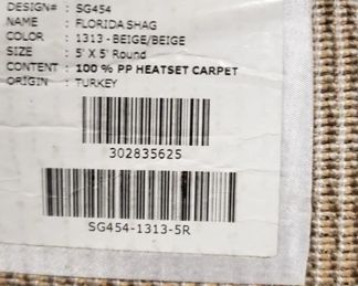 Safavieh Florida Shag Collection Round 5' x 5' Diameter Beige Rug Clean   $85