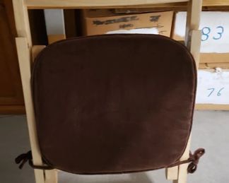 (4) Blonde Wood Folding Chairs with Brown Padded Cushions  Like New Condition  $175 for all 