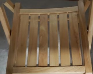 (4) Blonde Wood Folding Chairs with Brown Padded Cushions  Like New Condition  $175 for all 