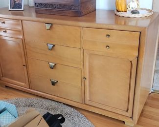 MCM Solid Wood Buffet Credenza with Original Hardware 5'W x 20"D x 31.75"H     $695