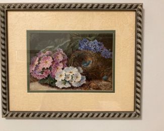 Framed and MAtted Floral Print Call