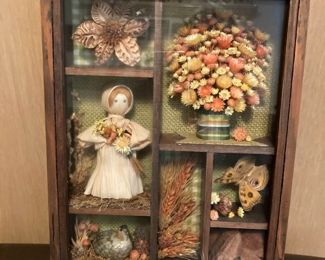 Vintage 70's Country Motif Shadow Box $35